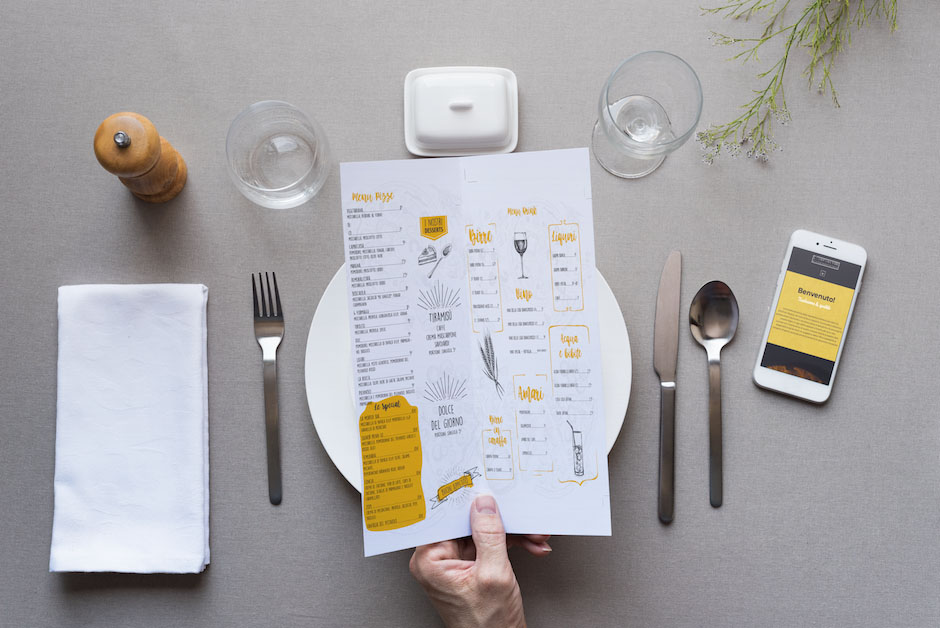 Le pagine interne del menu di Infinito Pizzeria