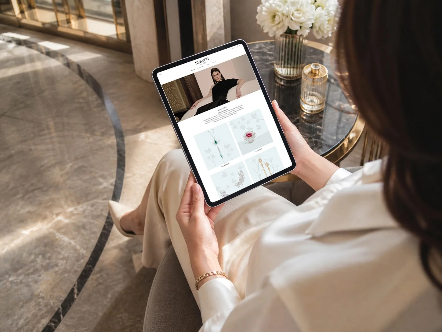 Il sito Busatti Milano consultato su tablet